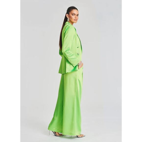 Retrofete Saige Blazer Double Breasted Gold Buttons Lime Punch NWT Small - Picture 4 of 14